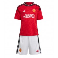 Manchester United Replika babykläder Hemmaställ Barn 2023-24 Kortärmad (+ korta byxor)